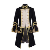 18th Century Colonial Military Uniform Costume - Men’s Black & Red Tailcoat Victorian Regency Outfit by Halloweez - Halloweez